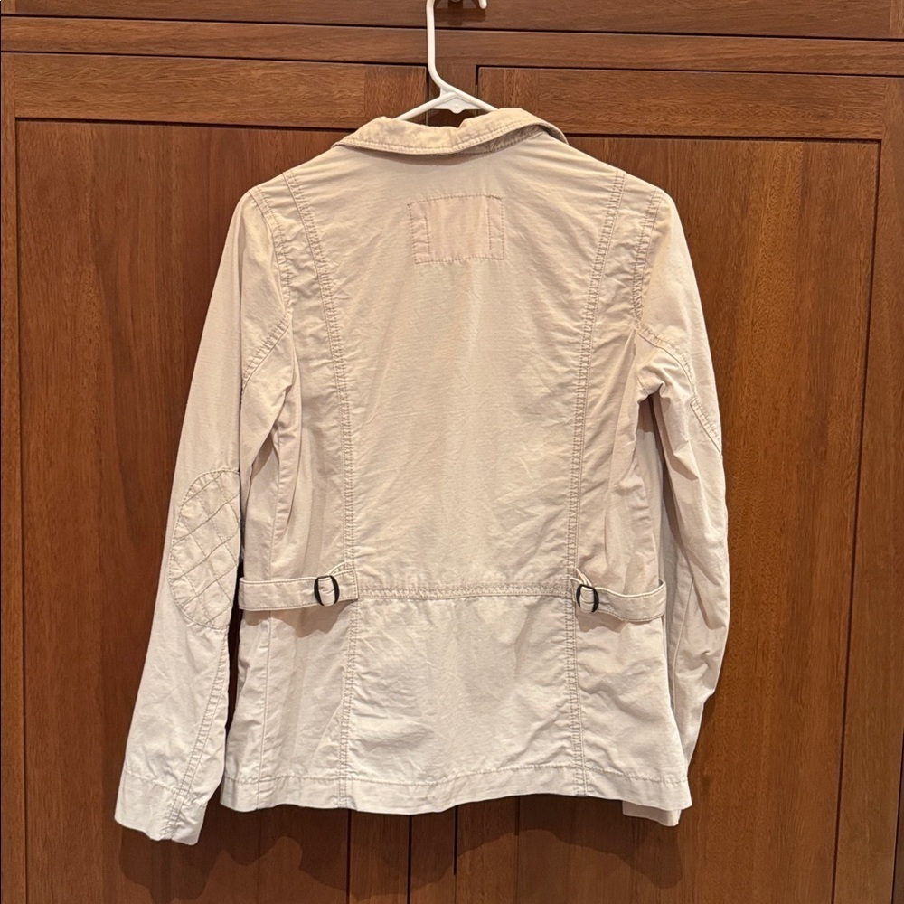 Eddie Bauer cotton canvas tan safari shirt jacket Orange trim women’s S - Picture 9 of 11